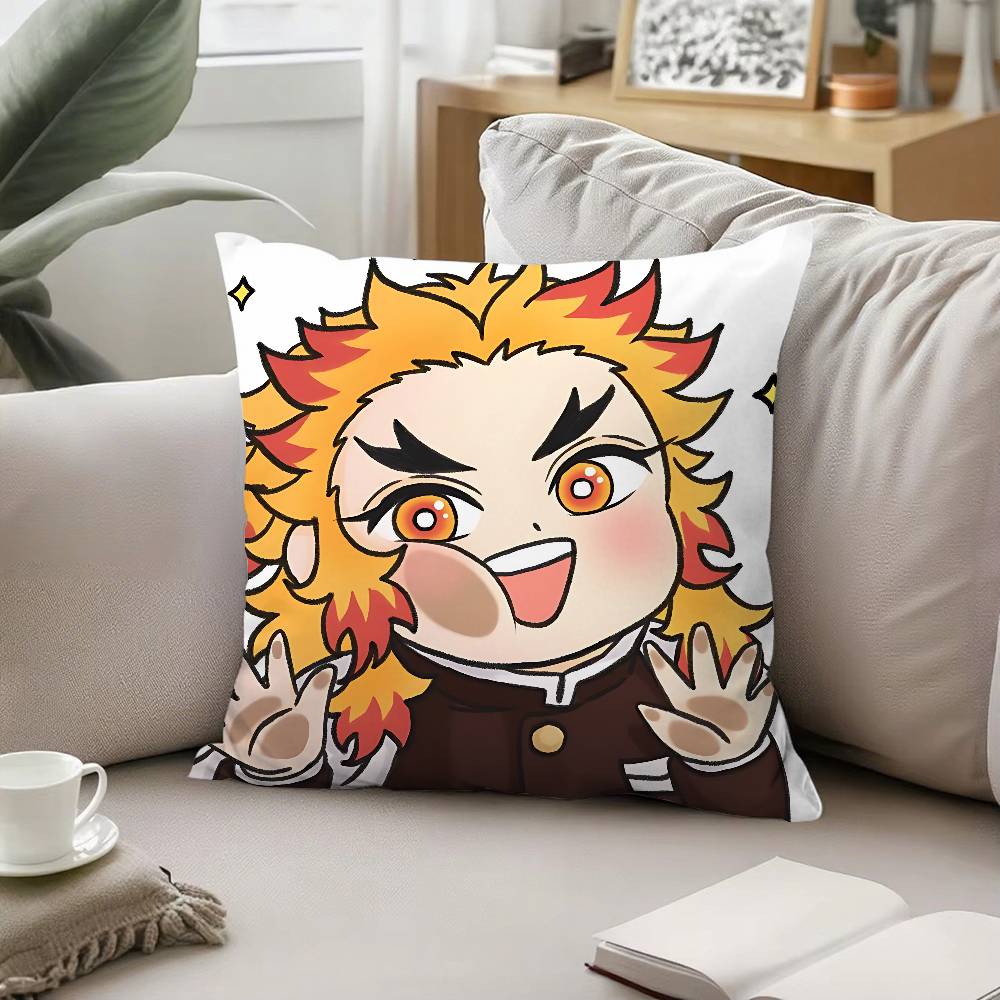 Крутая наволочка K-kyoujurou Rengoku, чехол для подушки, мягкая, милая, накидка на подушку для автомобиля, дивана, наволочка из полиэстера на молнии