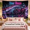 Car Racing (77) Theme Wall Tapestry Customized With Name Text Personalized Hanging Tapestry For Bedroom Living Room Decor