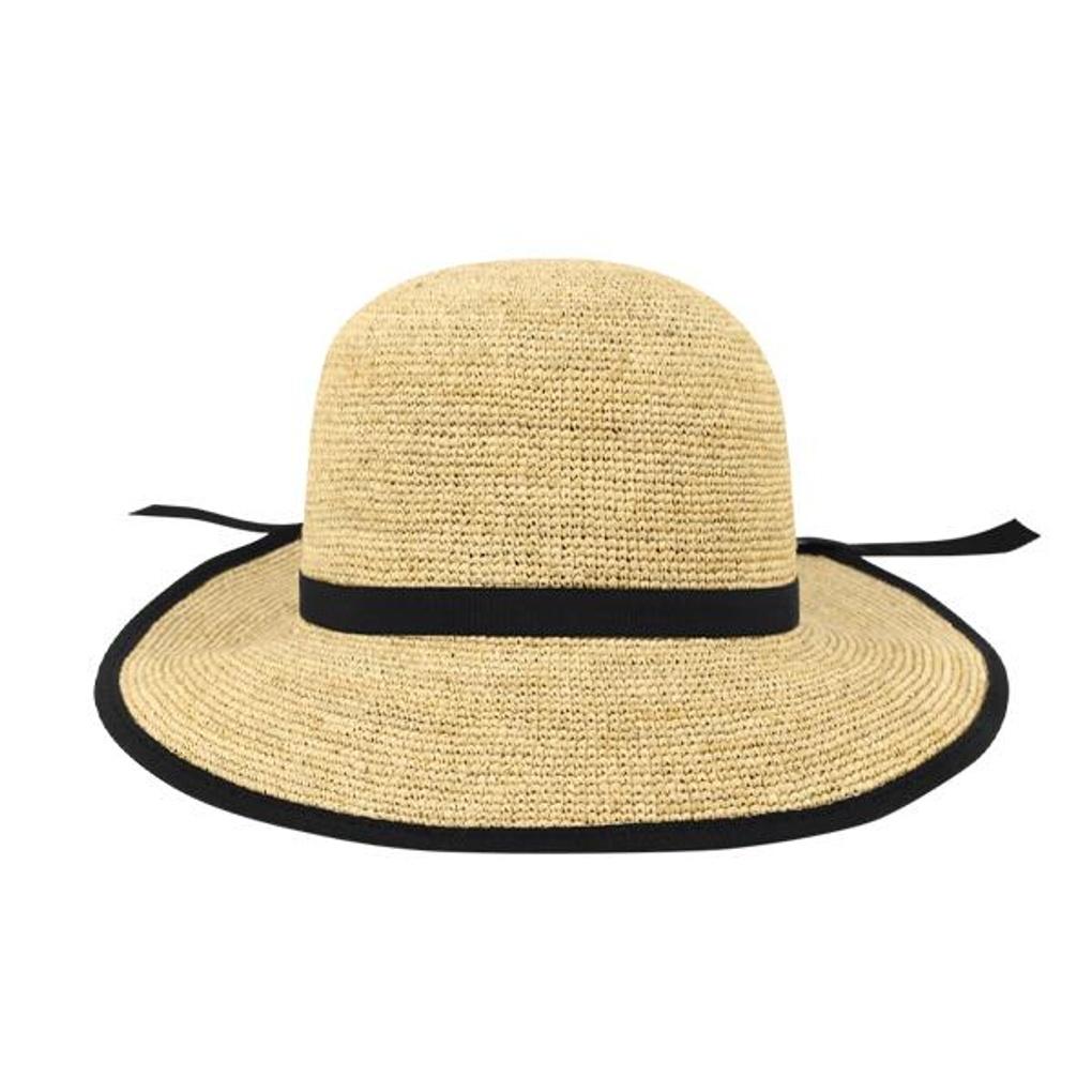 Lcate Women's Raffia Hat Brim UV Protection Beach Hat Straw Vacation Hat LDJH155