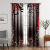 2 шт. черно-красных полосатых оконных штор для спальни, офиса, карнизов, черно-красных штор.
