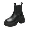 High-heeled Short Boots Women Spring and Fall Thick Bottom Thick Heel and Ankle Boots Chelsea Boots Bare Boots