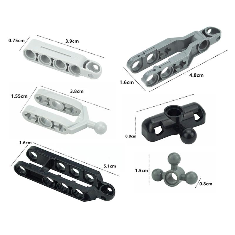 Нетоксичные Технические Аксессуары Moc Совместимые с Строительными Блоками 6571 6572 32195 57515 Рука Поворотного Амортизатора С Шаровыми Деталями Leduo