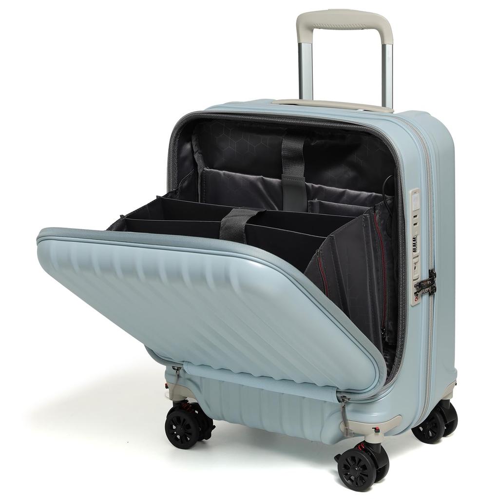 Чемодан, чехол для переноски, сумка для переноски, открытая спереди, размер S 10013 Ночей 37 л, цвет Celeste Blue [Proevo] Ручная кладь 1-3, 3,64 кг