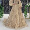 2025 новое золотое тяжелое промышленное бисерное роскошное вечернее платье сексуальное знаменитое длинное платье королевы ауры YQ7109