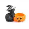 Cartoon Halloween Candle Holder Vintage Desktop Ornament Cute Pumpkin Candelabra  Table Centerpiece