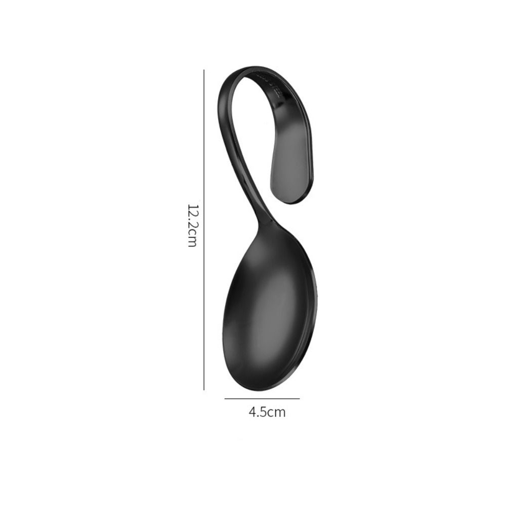 Rustproof Curved Handle Spoon Comfortable Grip Serving Spoons Dessert Spoons  Baby