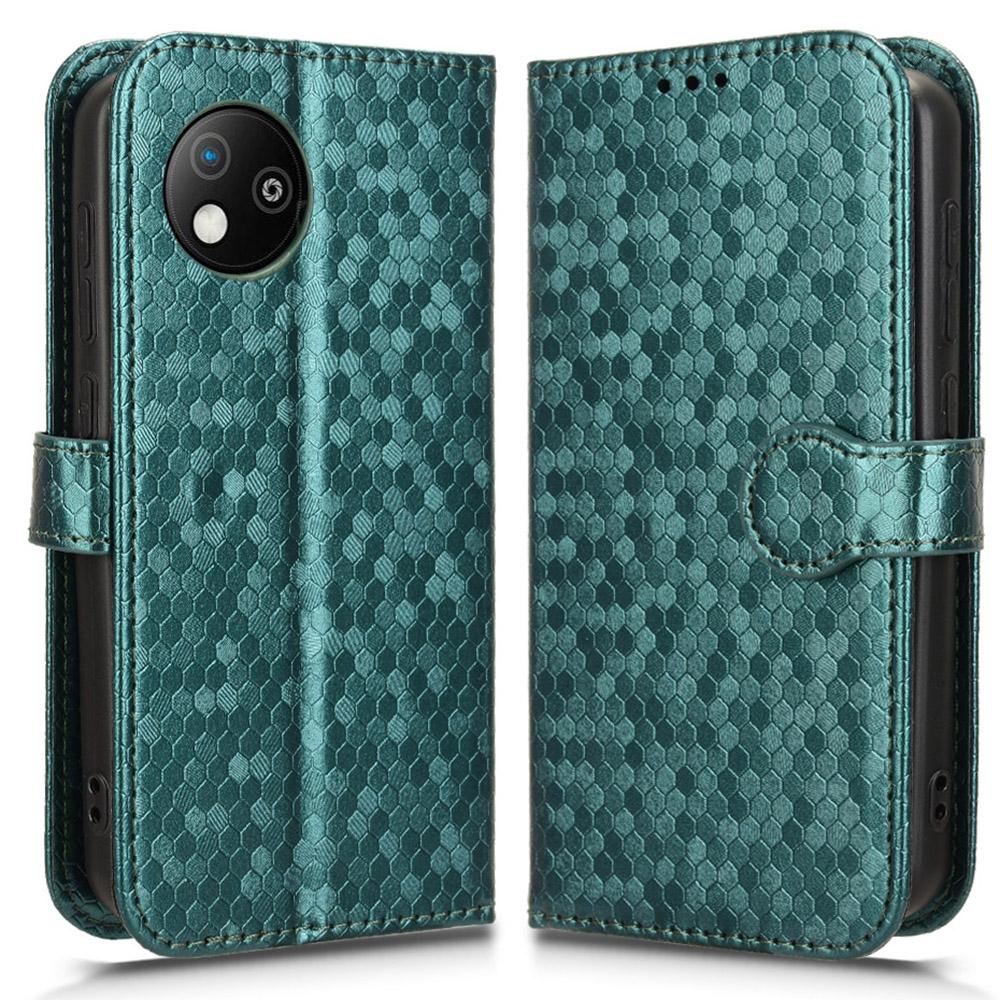 For ZTE Blade A35 Lite/A35 Core Wallet Case Dot Pattern Imprint PU Leather Phone Cover