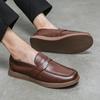 Autumn New Thick Sole Loafers Beef Tendon Sole Slip-On Leather Shoes Fashion Casual Shoes Business Men's Designer Men's Shoes
