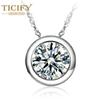 Vintage Round Bright Zircon Necklace Pendant