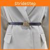 Womens Belt Leather With Classic Silver Buckle For Daily Office Attire Gift