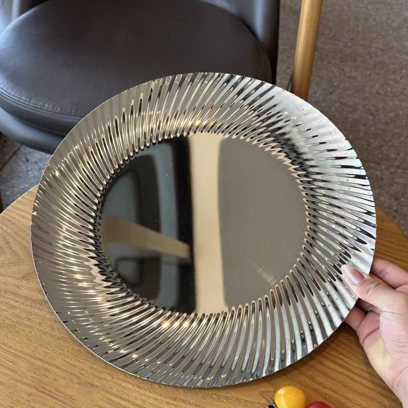 Modern Minimalist Stainless Steel Fruit Tray Decorative Serving Dish Living Room Coffee Table Dining Home Decor