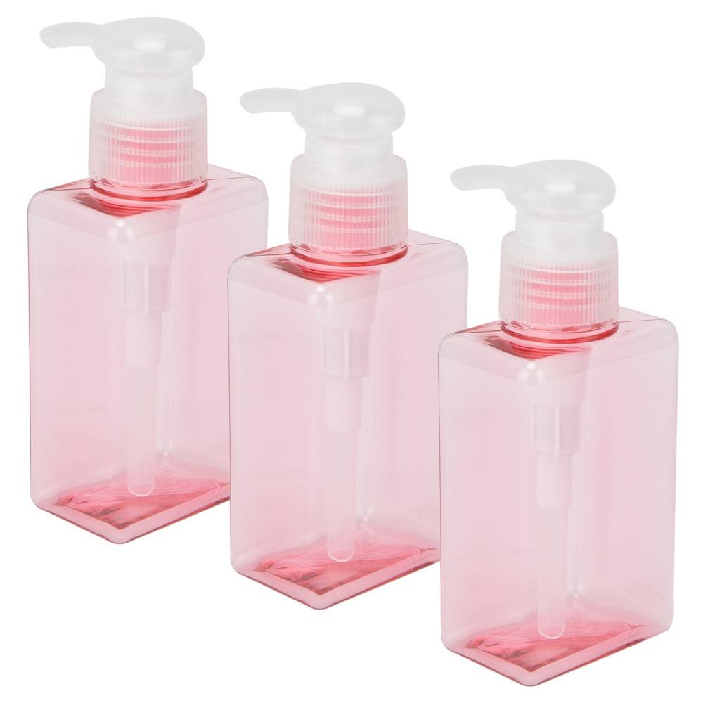 3Pcs Clear Body Lotion Dispenser Bottle Leakproof Design Empty Pump Bottles Bathroom
