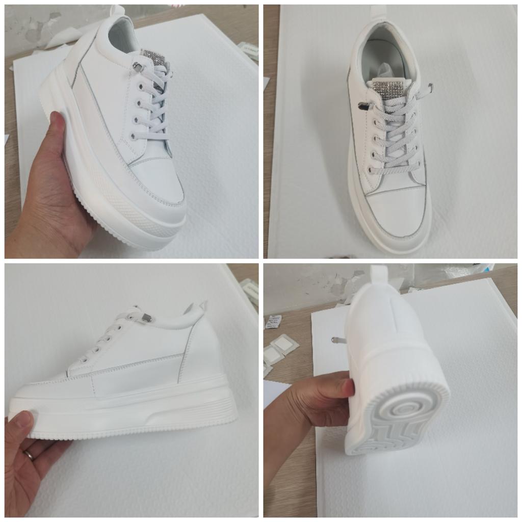 Женская обувь Fujin, массивные кроссовки из сетчатой ​​ткани, белые туфли на танкетке с отверстиями из натуральной кожи, туфли-лодочки на платформе и каблуке Mujer Bombas