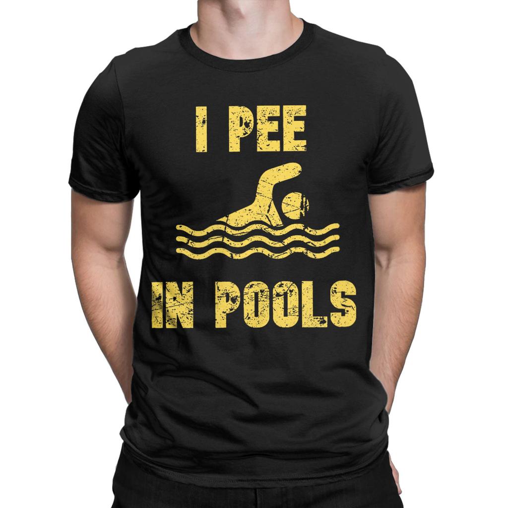 I Pee In Pools Funny Vacation T Shirt Summer Cotton TShirts For Men Fashion Custom Logo Tee Shirt ShortSleeved Vintage Tops
