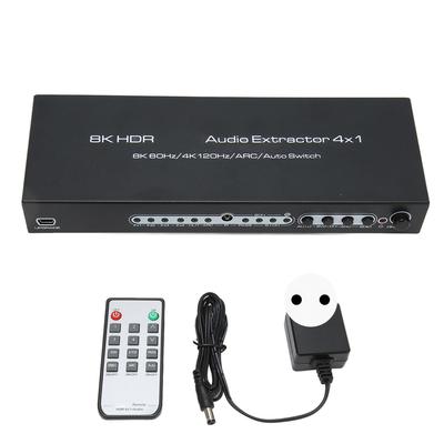Интерфейс мультимедиа HDR HD 4x1 Извлечение звука Поддержка 8K 60 Гц 4K 120 Гц ARC Автоматический переключатель Конвертер
