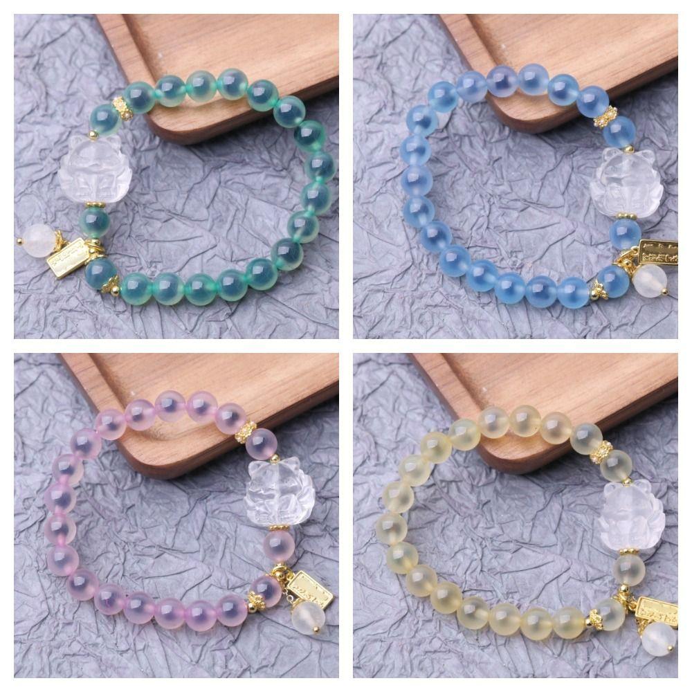 Crystal Agate Beads Bracelets Tassel Pedant Bead String Bracelet Fashion Luxury Bracelets  Ladies