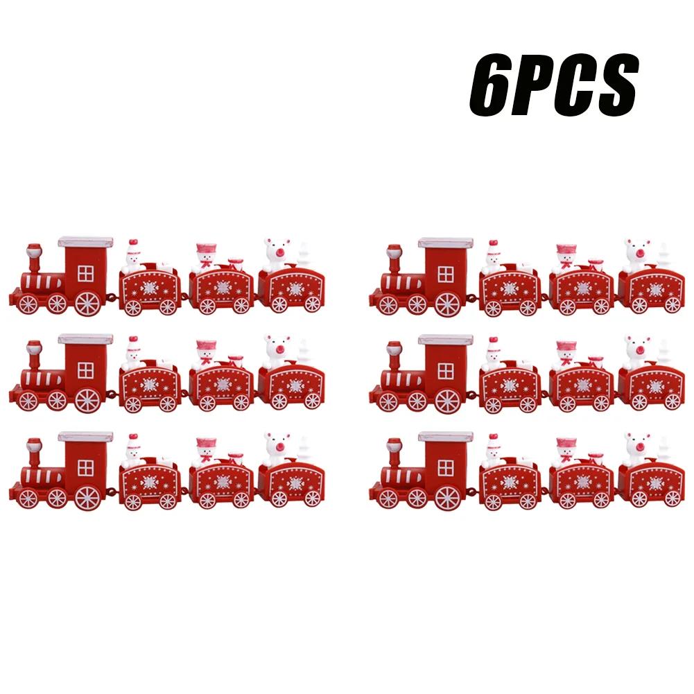 1-10PCS Christmas Train Decoration Mini Train Ornament Hanging Christmas Tree Decor Kids Gift Cake Topper Holiday Home Display