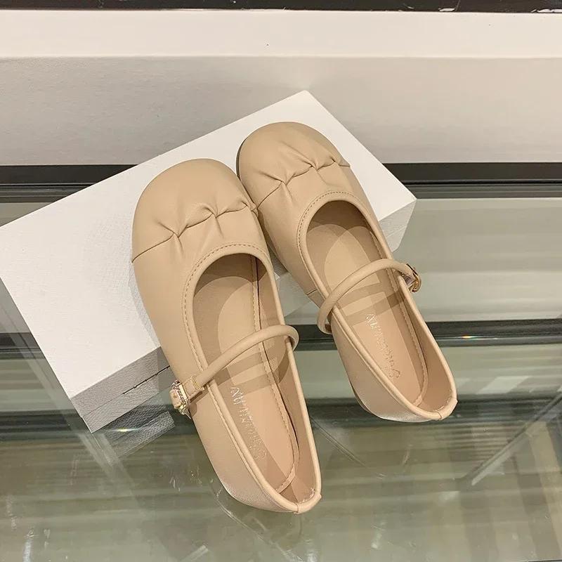 2024 Новый стиль, модная и универсальная женская обувь с круглым носком для верхней одежды, повседневная женская обувь на весну и осень