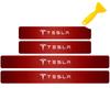 OBDFJ1 4pcs Car Anti Scratch Scuff Carbon Fiber Door Threshold Stickers for Tesla Model 3 Model S X Model Y Roadster SpaceX Cybertruck
