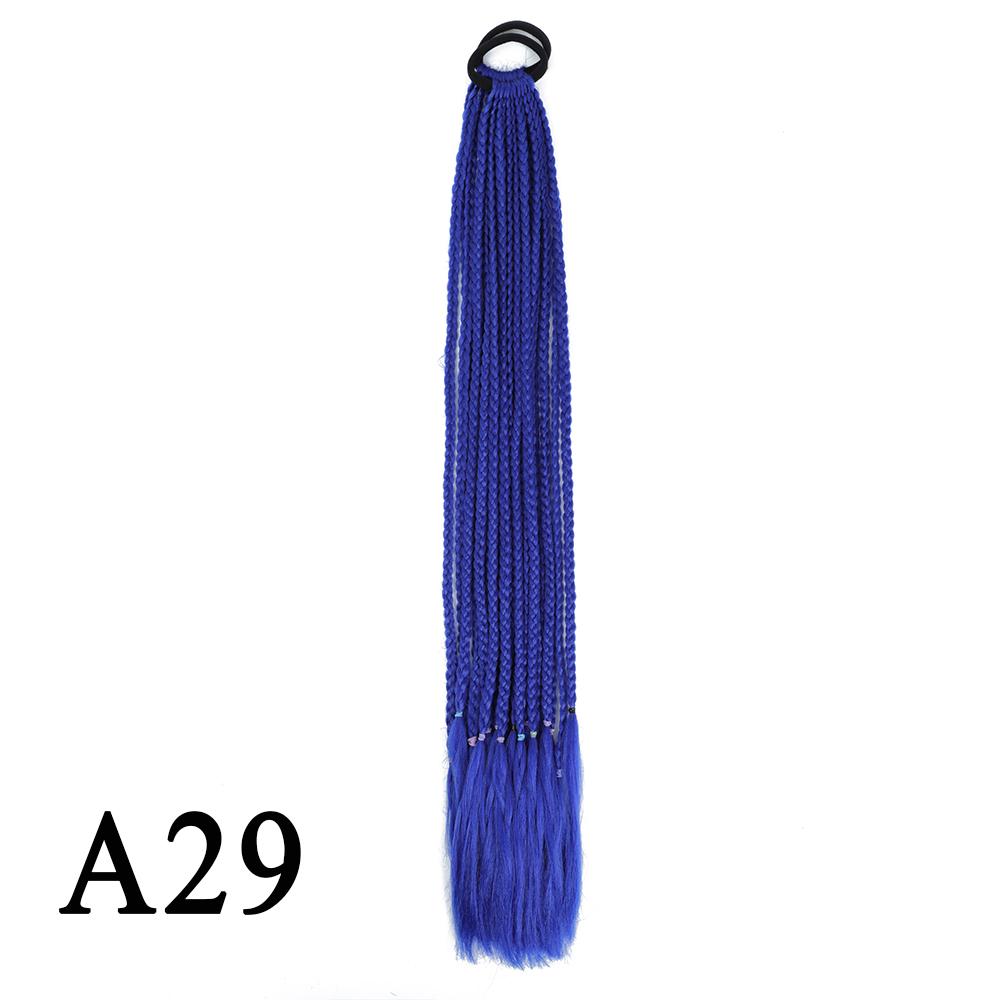 Плетеный хвост с резинкой, черный плетеный хвост ручной работы из термостойкого волокна, шиньоны с конским хвостом для девочек