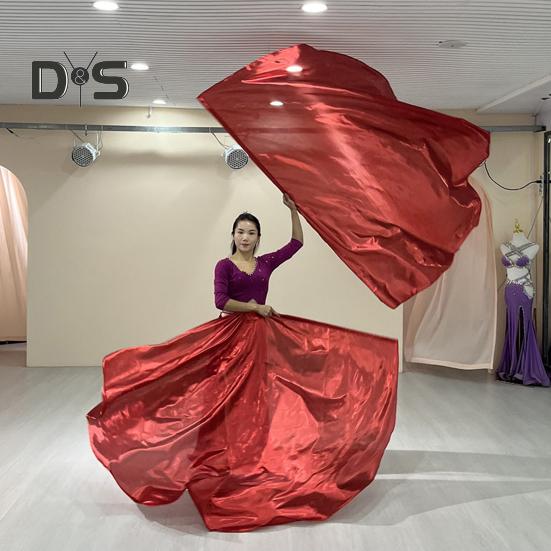 Танцевальный флаг с расширяемой палкой в форме полукруга, яркий цвет, блестящая поверхность, костюмы для выступлений, реквизит, аксессуары, флаг похвалы