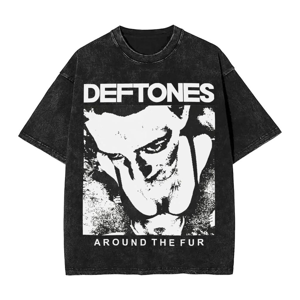 Новое поступление Мужская одежда Ohms Белый Пони Deftones Рок-группа Стиранная Футболка с коротким рукавом с круглым вырезом Y2k Мужская одежда Camisetas