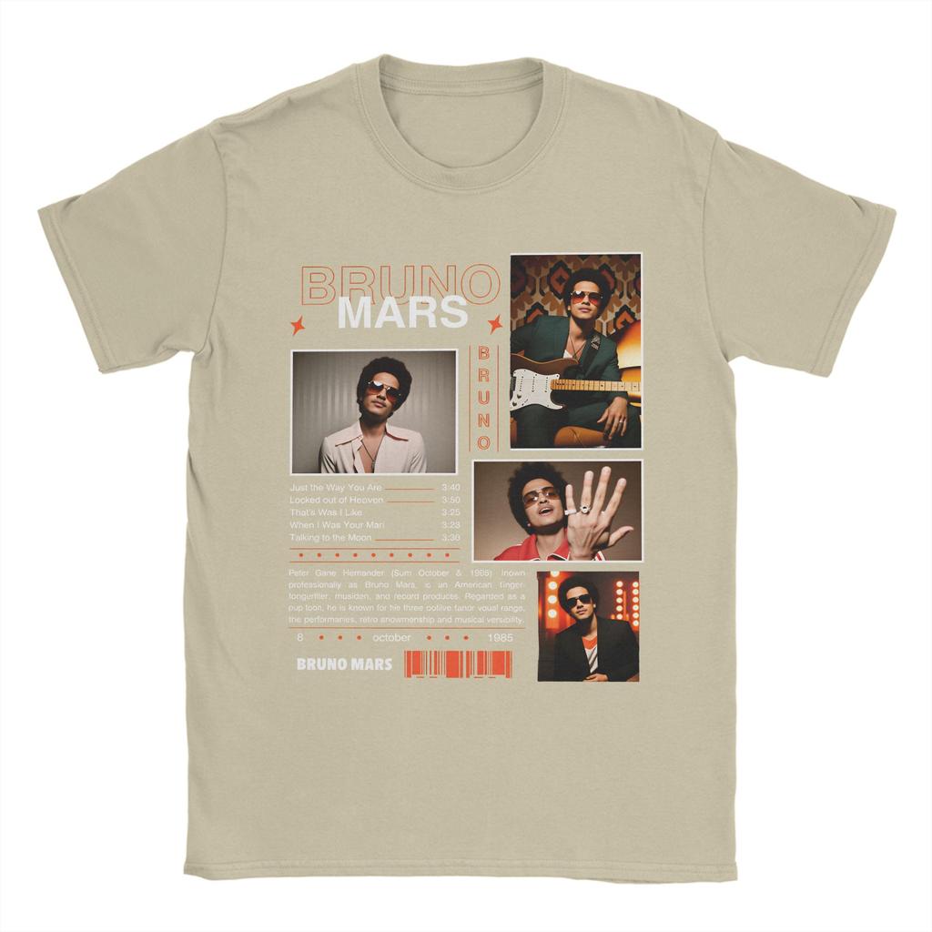 Fun Rapper Bruno Mars TShirt Unisex Round Neck Pure Cotton T Shirts Short Sleeve Tee Shirt Printed Clothes