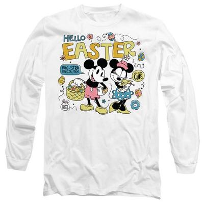 Mickey mouse Унисекс для взрослых Привет, Пасха! Футболка с Минни Маус на Пасху