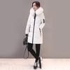 Fashion Women Long Down Cotton Parka Fur Collar Hooded Coat Winter Warm Jacket