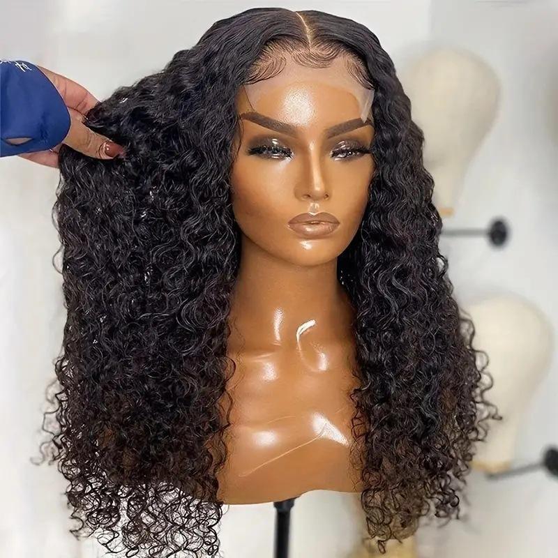 European and American fashion wig, front lace long curly hair, African hot-selling small curl lace wig headgear