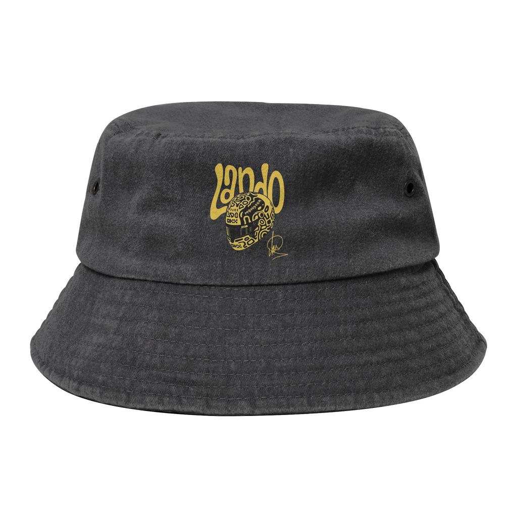 Travel Headwear L-Lando N-Norris British Racing Washed Denim Bucket Hat Men Sun Hats Bob Hat Fishing Fisherman Hat Outdoor Sport