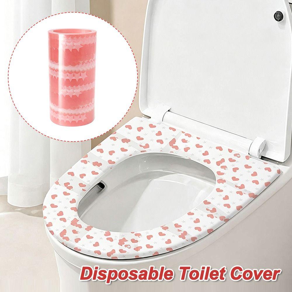Portable Disposable Toilet Cover Heart Shaped Seat Protector Toilet Cover Sticker Hotel Bathroom