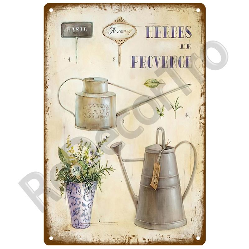 Garden Flower Rules Metal Sign Vintage Metal Plaque Plates Decor For Pub Bar Home Wall Decor Art Tin Signs Flower Poster Gift