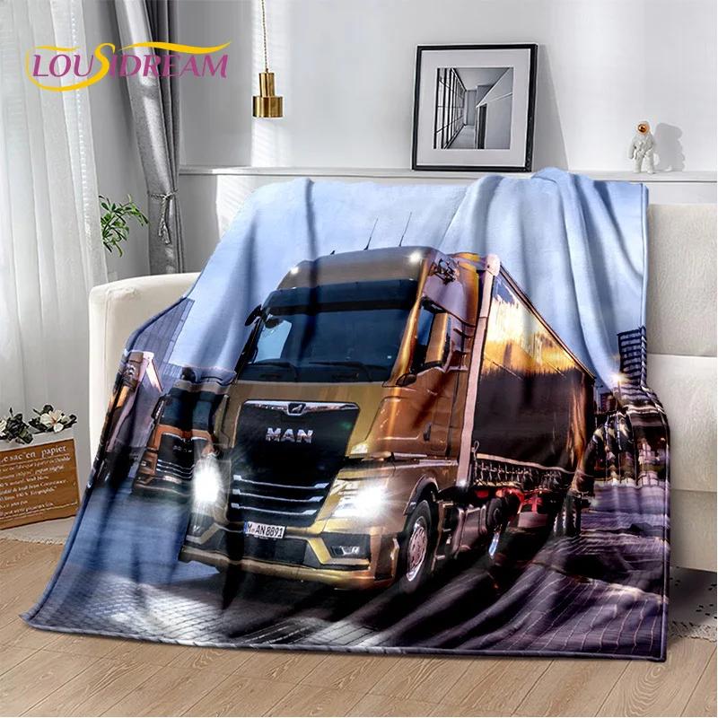 MAN Truck Lorry 3D Printing Soft Flannel Blankets,Throw Blanket Comfortable Blanket for Picnic Beds Sofa Home Bedroom Gifts kids