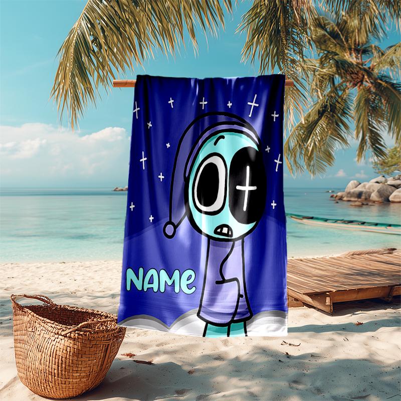 Personalized customized proof beach towel with game Dandy's World pattern - soft, absorbent, quick-drying, perfect swimming, camping&bathing