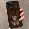 Винтажный Чехол для Телефона с Рисунками Медведей в Клетку Для iPhone 17 Pro Max 16 Pro 15 14 13 Mini 12 11 Pro Max 16E 17Air Ударопрочный Мягкий Чехол