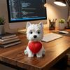 3D-печатная статуэтка щенка в форме сердца Мини-декор для рабочего стола Уникальное украшение для собаки Декор книжной полки