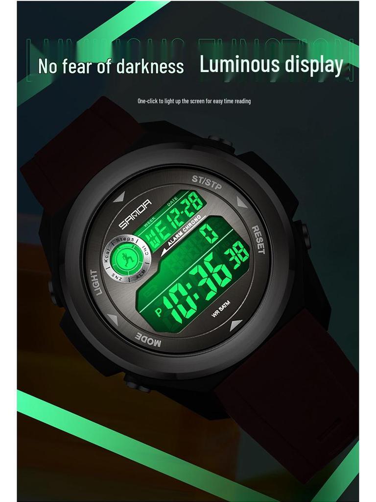 Универсальные спортивные часы SANDA: Вечный календарь, Будильник, Двойное время, Шагомер.