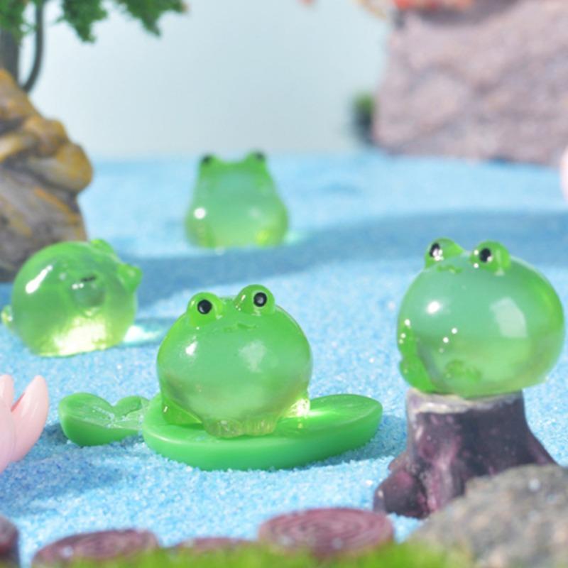 Микроландшафт Креативная Светящаяся Лягушка Автомобильная Смола DIY Ремесло Украшение Маленькие Украшения