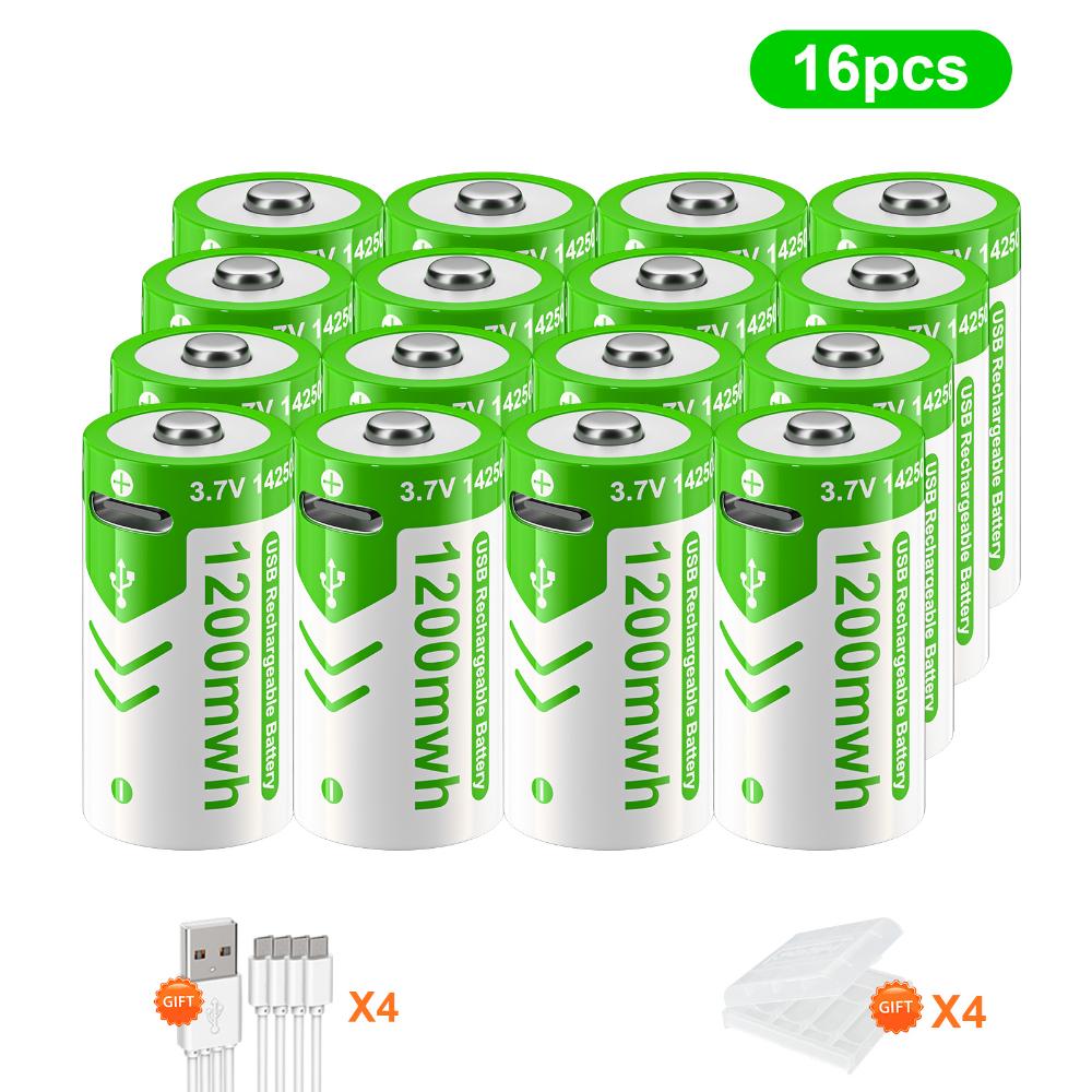 PALO 3,7 В, 14250, 300 мАч, литиевая аккумуляторная батарея, USB-аккумуляторная батарея с датчиком - красная/зеленая батарея для лазерной указки, бесплатный кабель