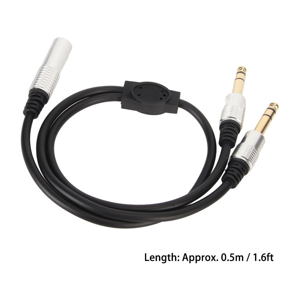 1.6ft 6.35mm Female to 2 Male Cable Plug and Play Speaker Y Extension Cable Audio Equipment