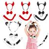 Red Fancy Dress Costume Kit Costume Cosplay Devil Horn Headband  for Halloween Decorations