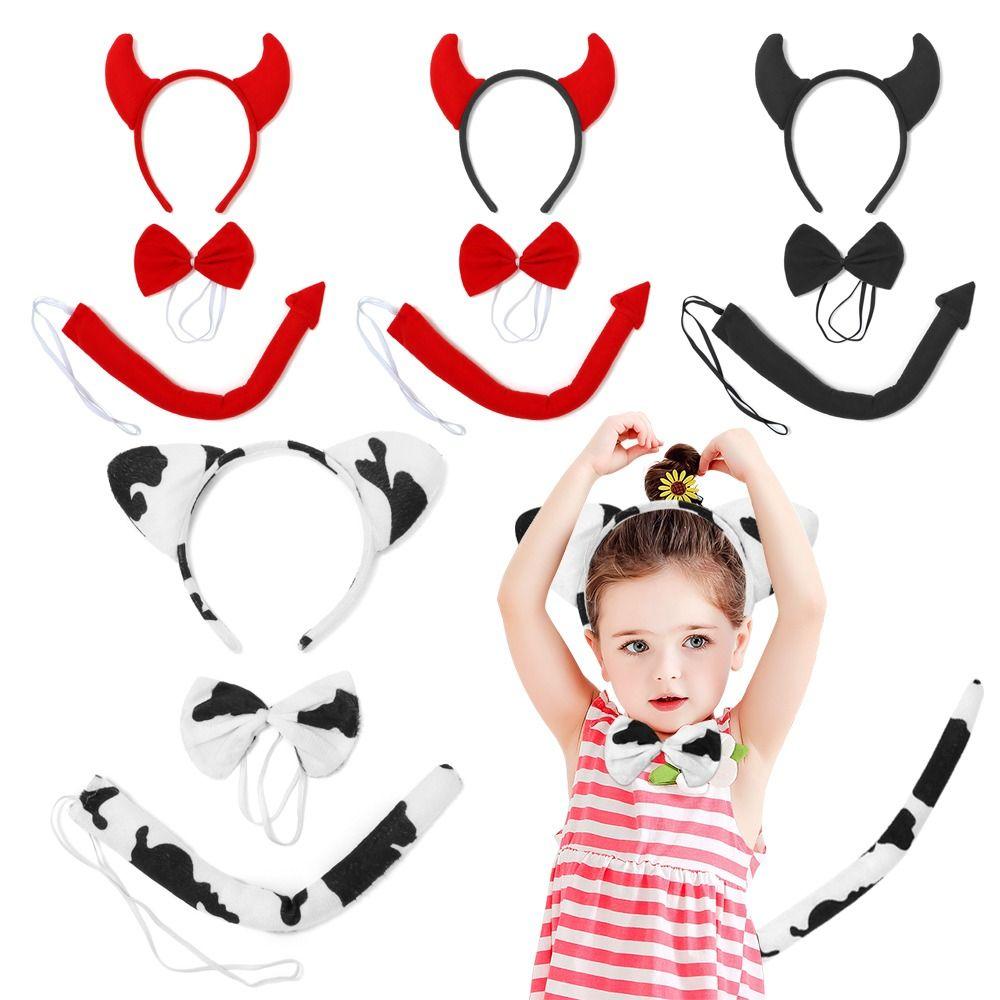 Costume Cosplay Fancy Dress Costume Kit Red Devil Horn Headband for Halloween Decorations