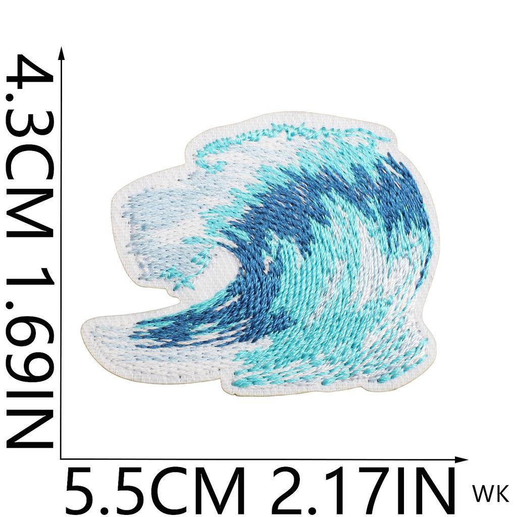 2025 New Patches 10 Pcs Blue Seashell Crab Embroidered Patches Iron On Clothing Hat Bag Shoe Repair Phone Gift Box Decor DIY