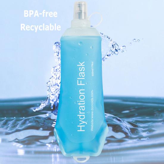 Soft Flask Water Bag Food-grade Collapsible Hydration Pack Bottle Reusable Leakproof Outdoor Water