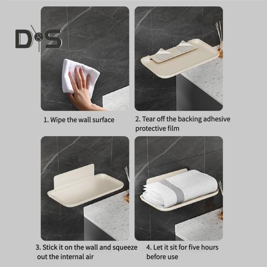 Стеллаж для хранения вещей, настенный органайзер для ванной комнаты, поднос, прочная несущая складная конструкция, поднос для хранения, держатель для полотенец