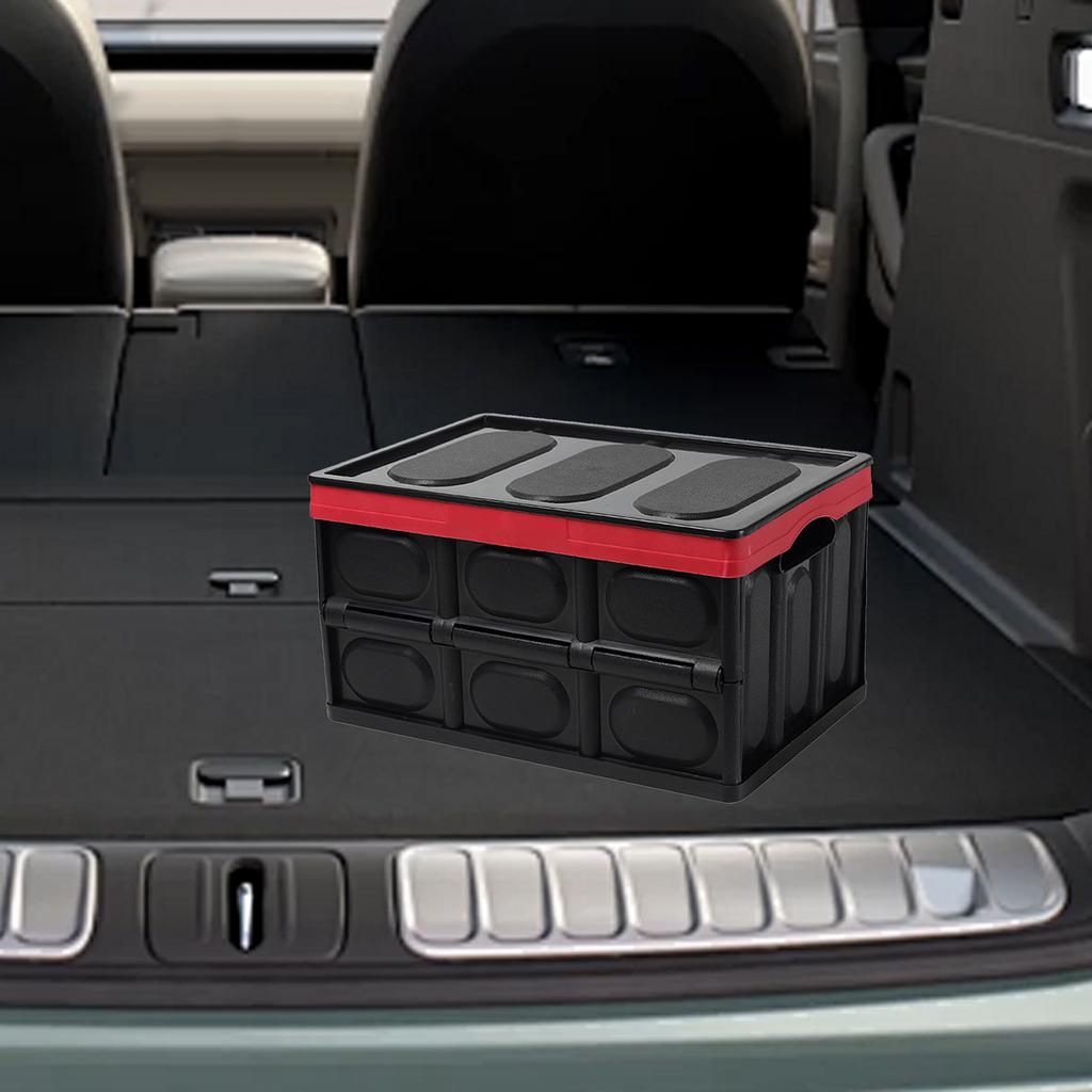 30L Car Trunk Organizer Case Outdoor Foldable Storage Bin with Lid Portable Handle Storage Cargo Waterproof Sturdy Storage Box