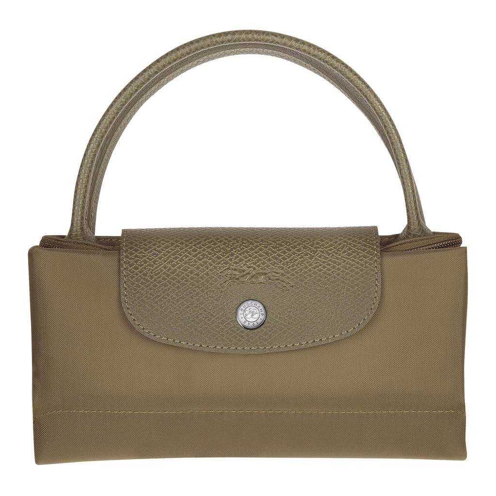 Longchamp Le Pliage Green Сумка-тоут 'Пельмень' с принтом логотипа из переработанного полиамида Маленькие женские сумки-тоут Артишоково-зеленый 1621919M04