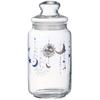 Otsuka Glass "Celestial" Canister, Glass Storage Container with Lid, Approx. 10cm, Lien Platinum, Transparent, Made In Japan, 46P110