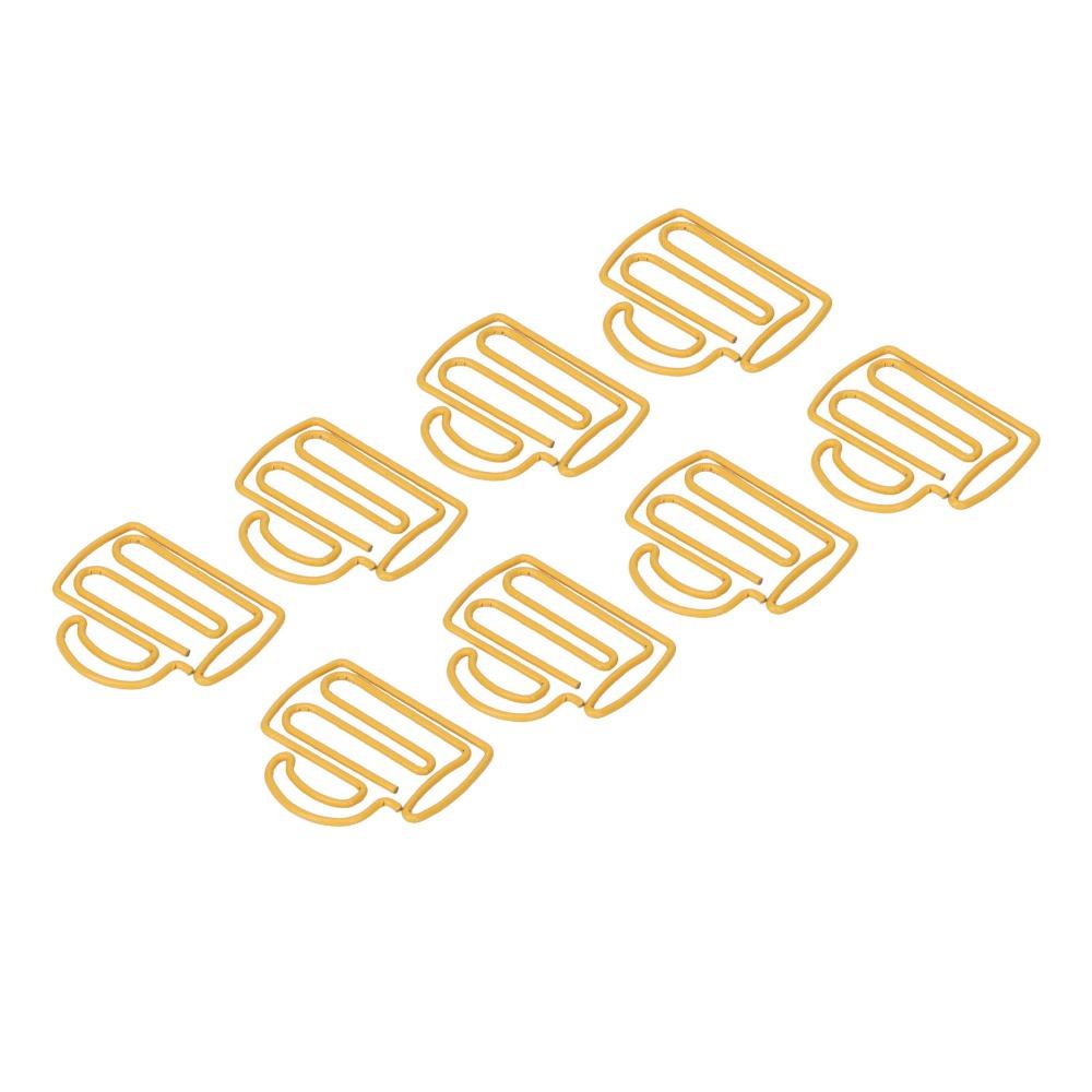 100Pcs Cup Shape Cute Paper Clips Plastic-coated Metal Small Paper Clips Office Supplies